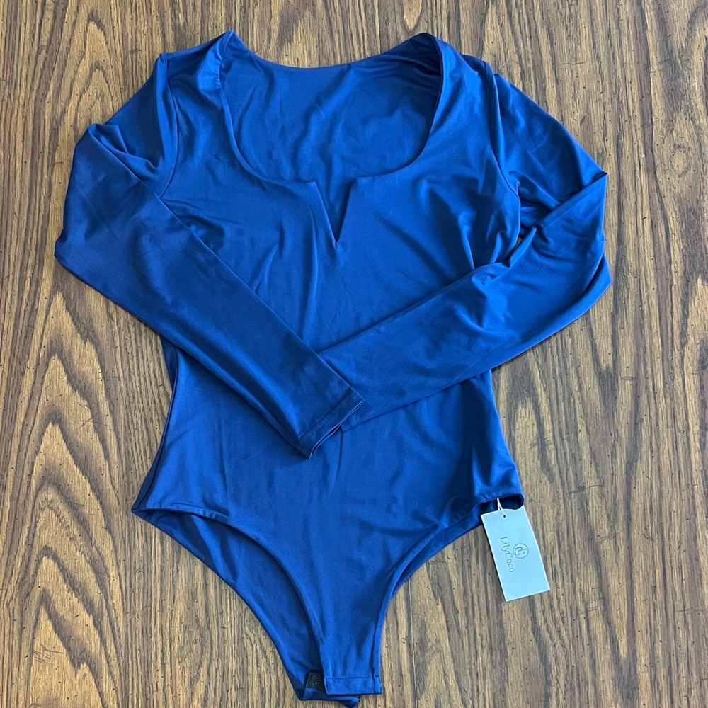 Blue Long Sleeve Bodysuit